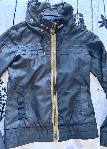 s Beden Adidas Siyah Fermuarlı Kadın Midi Ceket