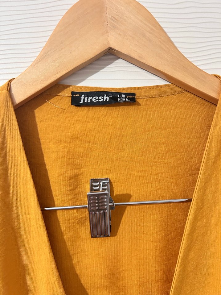 Düğmeli Kahverengi Uzun Elbise - Görsel 2