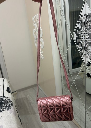 Mango Parlak Pembe Deri Kadın Çanta