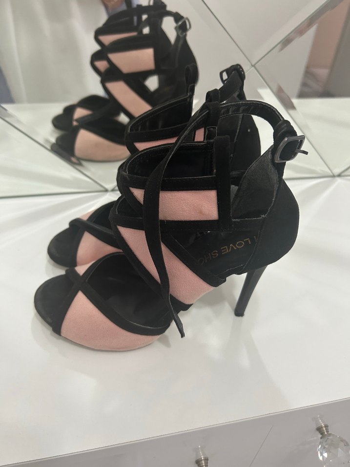 Pembe Yılan Desenli Tokalı Stiletto - Görsel 2