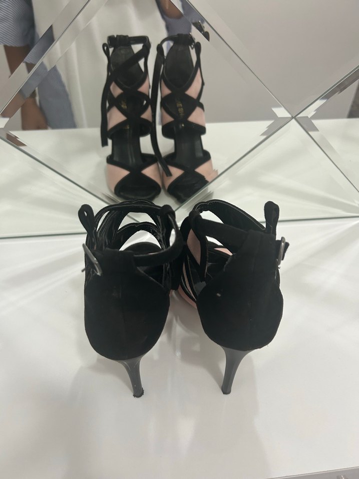 Pembe Yılan Desenli Tokalı Stiletto - Görsel 4