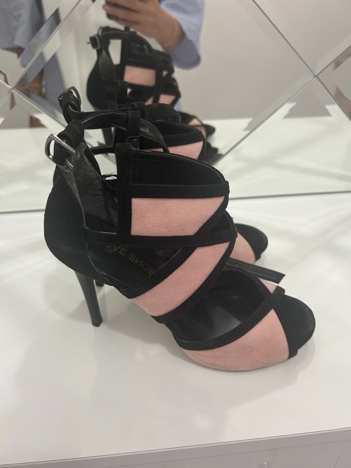 Pembe Yılan Desenli Tokalı Stiletto - Görsel 5