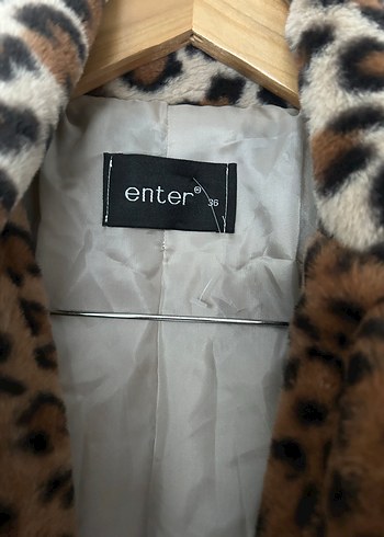 Yeni Leopar Desenli Midi Boy Peluş Kaban - Görsel 4