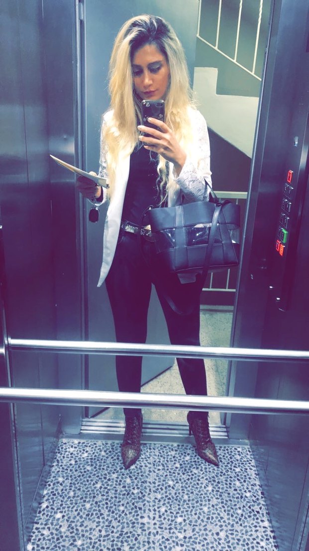 Nakış Detaylı Beyaz Midi Kadın blazer - Görsel 5