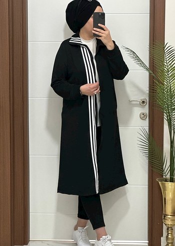Zara Siyah Uzun Zebra Desenli Trençkot