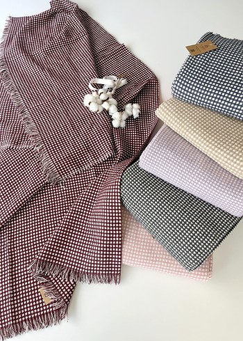 Gri Baskılı Sarra Waffle Pike Örtüsü - Görsel 5