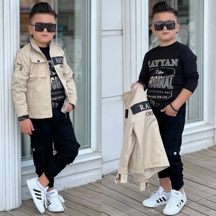 Bej Baskılı Pamuklu Erkek Eşofman Takımı - Görsel 3