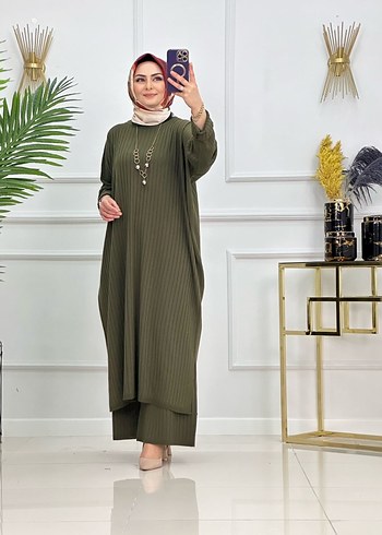 Gri Uzun Triko Kadın Elbise - Görsel 2