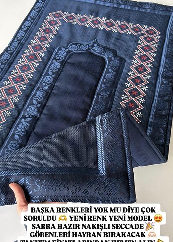 Nakış İşlemeli Çok Renkli seccade - Görsel 15