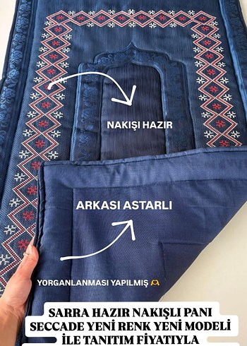 Nakış İşlemeli Çok Renkli seccade - Görsel 16