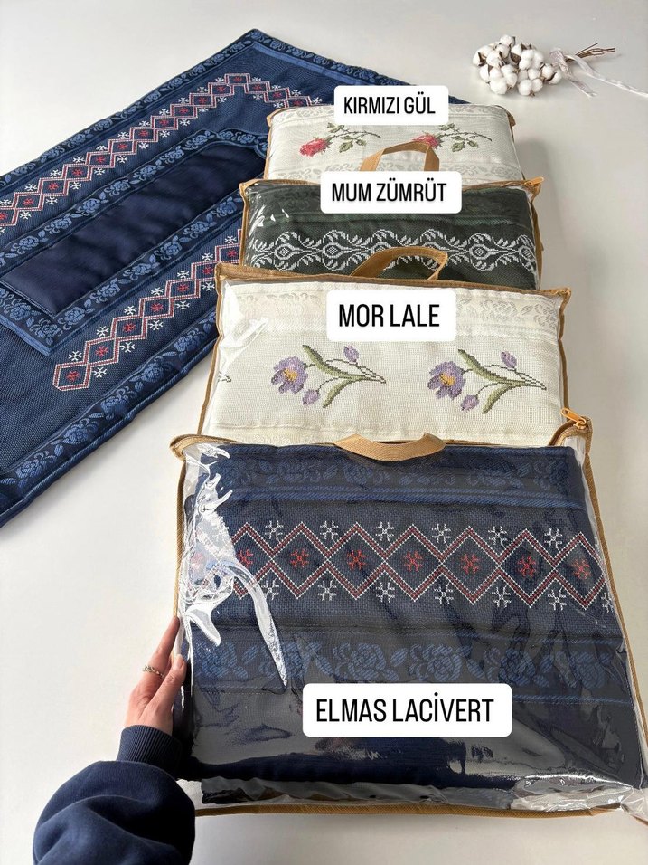 Nakış İşlemeli Çok Renkli seccade - Görsel 2