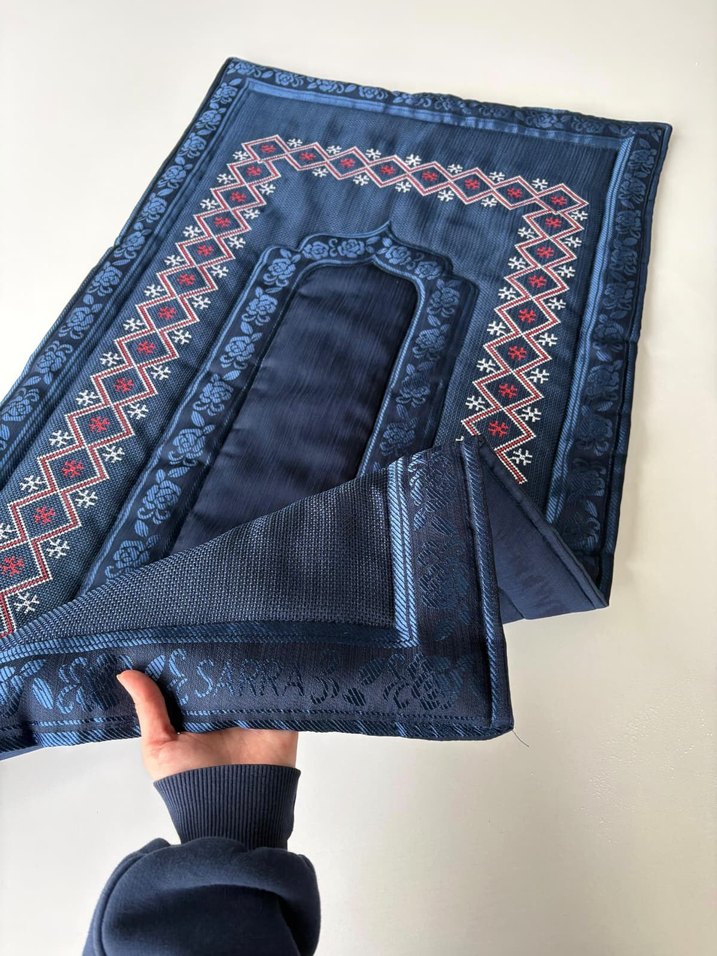 Nakış İşlemeli Çok Renkli seccade - Görsel 5