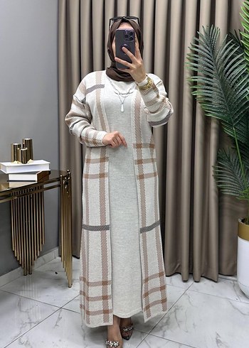 Bordo Salaş Uzun Triko Elbise - Görsel 7