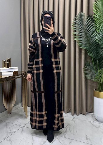 Bordo Salaş Uzun Triko Elbise - Görsel 12