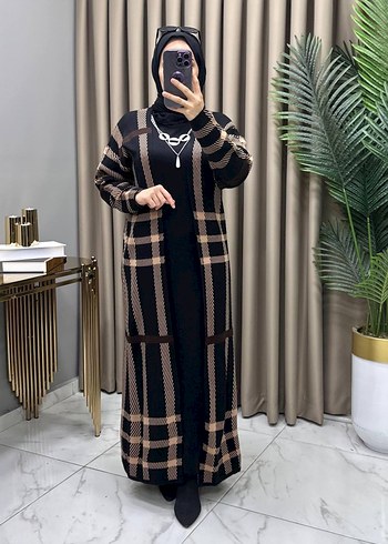 Bordo Salaş Uzun Triko Elbise - Görsel 15