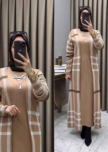 Bordo Salaş Uzun Triko Elbise - Görsel 4