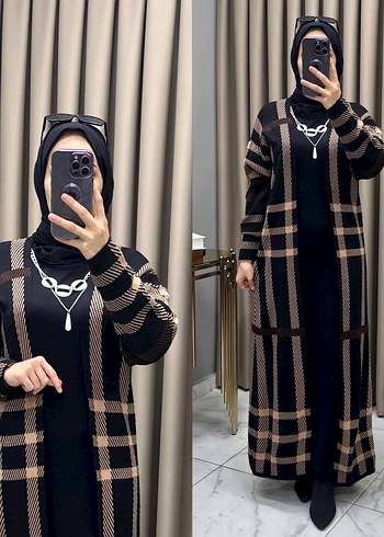 Bordo Salaş Uzun Triko Elbise - Görsel 5