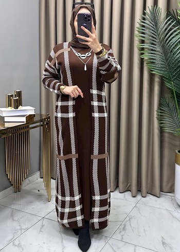 Bordo Salaş Uzun Triko Elbise - Görsel 11