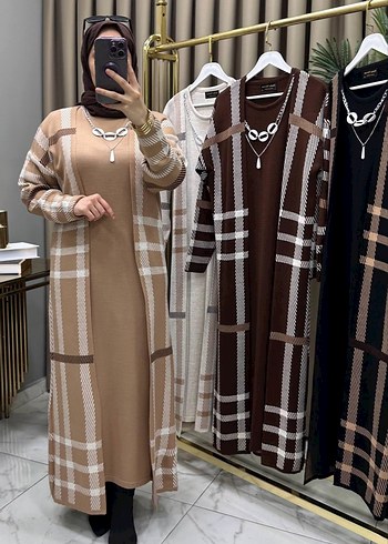 Bordo Salaş Uzun Triko Elbise - Görsel 19