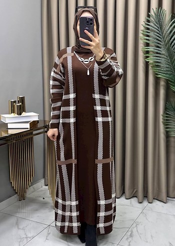 Bordo Salaş Uzun Triko Elbise - Görsel 6