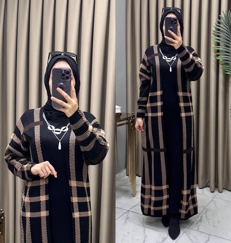 Bordo Salaş Uzun Triko Elbise - Görsel 5