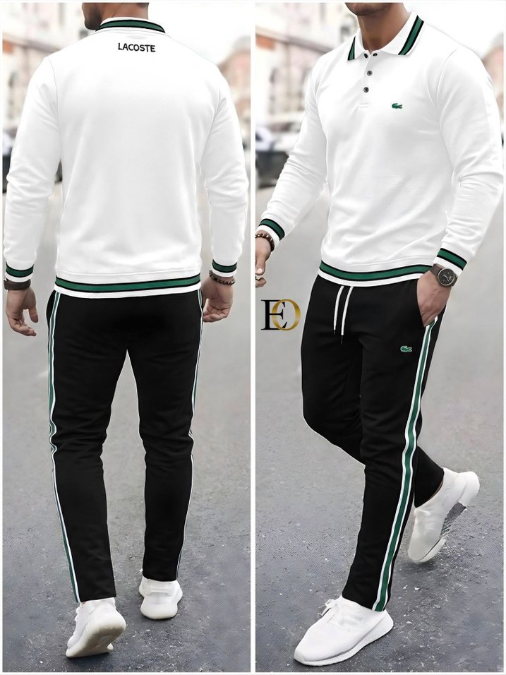 Lacoste Erkek Çizgili Eşofman Takımı - Görsel 4