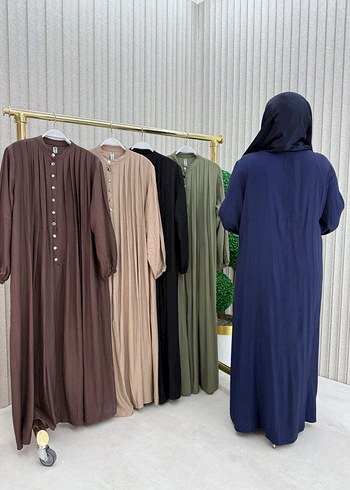 Düğmeli Bohem Kadın Uzun Elbise - Görsel 2