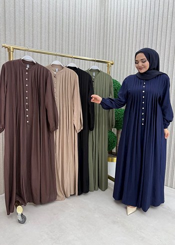 Düğmeli Bohem Kadın Uzun Elbise - Görsel 6