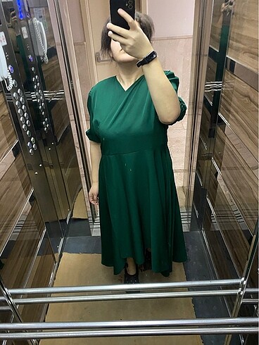 Bidolu elbise yeşil elbise 54 beden - Görsel 5