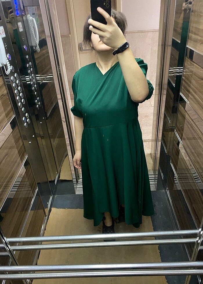 Bidolu elbise yeşil elbise 54 beden - Görsel 5