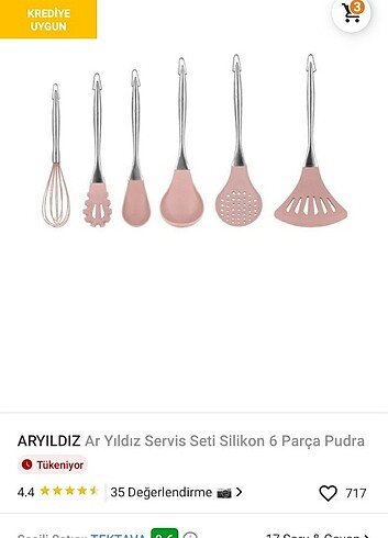 Beden pembe Renk Aryıldız silikon servis seti kepçe seti