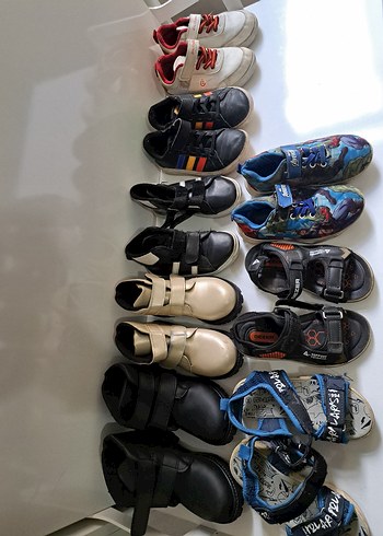 Renkli Çocuk Spor Ayakkabısı Velcro Bantlı - Görsel 5