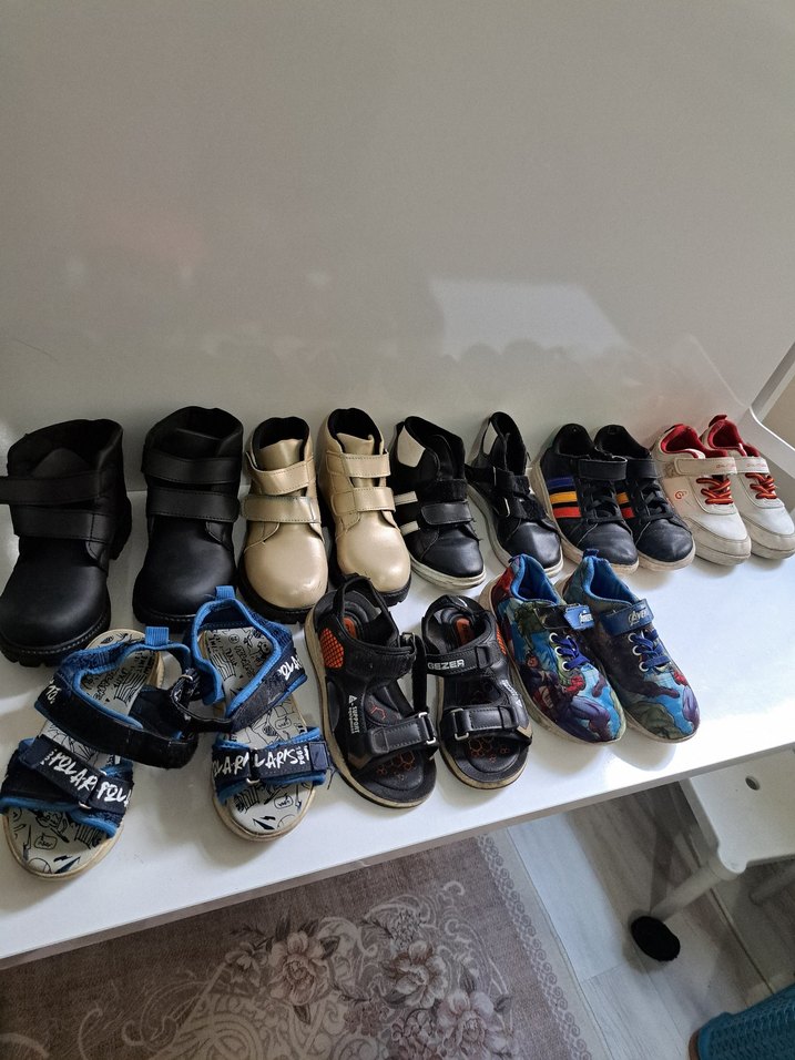 Renkli Çocuk Spor Ayakkabısı Velcro Bantlı - Görsel 4