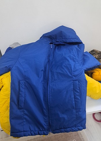 Erkek Çocuk Mavi Kapüşonlu Fermuarlı Mont - Görsel 2