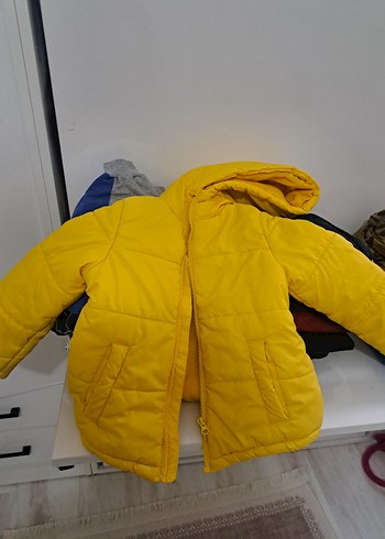 Erkek Çocuk Mavi Kapüşonlu Fermuarlı Mont - Görsel 4