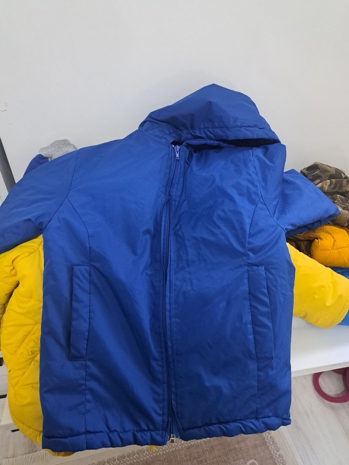 Erkek Çocuk Mavi Kapüşonlu Fermuarlı Mont - Görsel 2