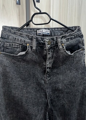 Gri Bol Kesim Midi Kadın Kot Pantolon - Görsel 3