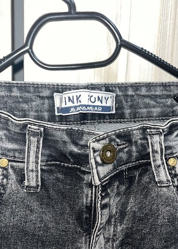 Gri Bol Kesim Midi Kadın Kot Pantolon - Görsel 4