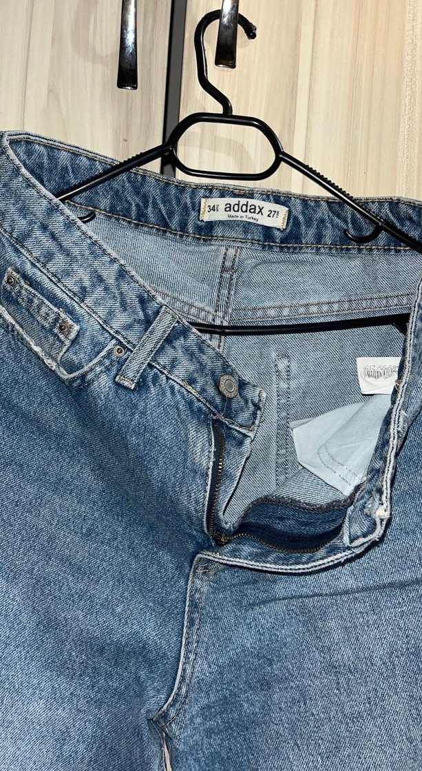 Kadın Mavi Bol Kesim Denim Pantolon - Görsel 2