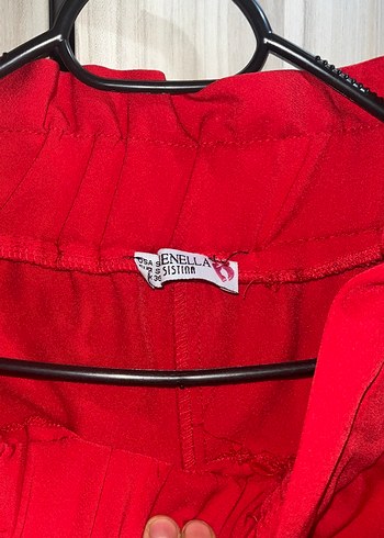 Kırmızı Midi Kadın Kumaş Pantolon - Görsel 4