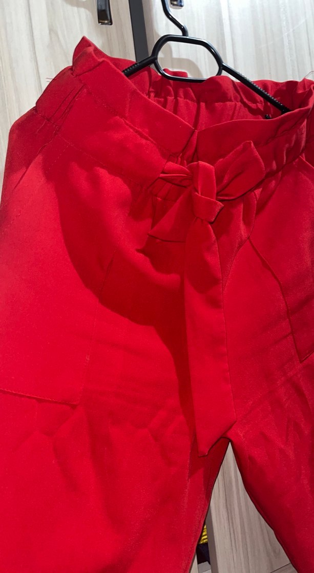 Kırmızı Midi Kadın Kumaş Pantolon - Görsel 3