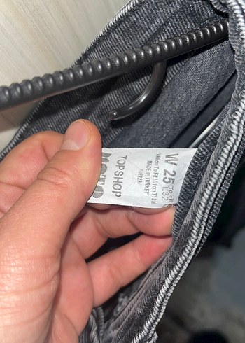 Gri Kadın Jean Pantolon, Tokalı, Dar Kesim - Görsel 4