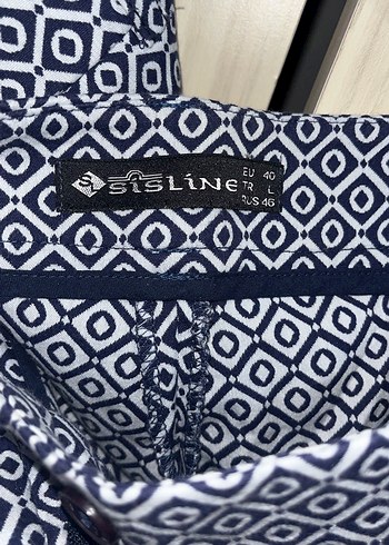 Lacivert Desenli kumaş pantolon - Görsel 2