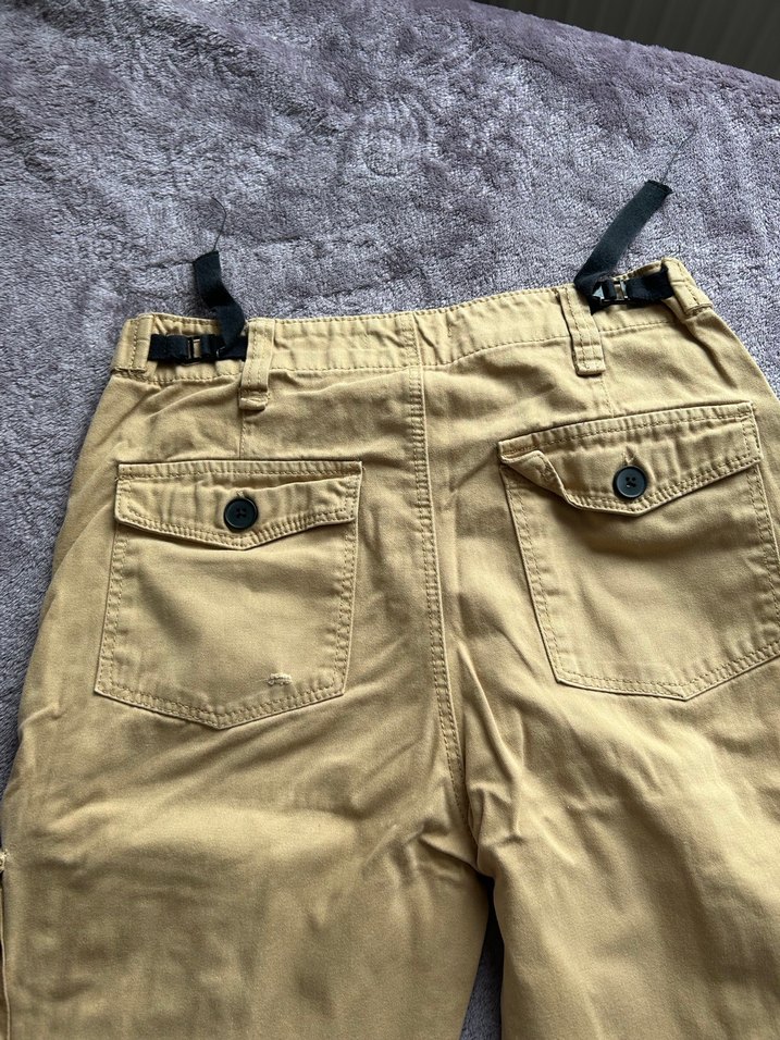 Bej Düğmeli Rahat Kesim Erkek Çocuk Pantolon - Görsel 4