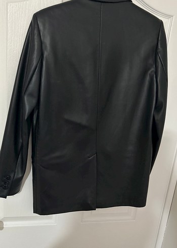 Kadın Siyah Deri Ceket Notch Yaka - Görsel 4
