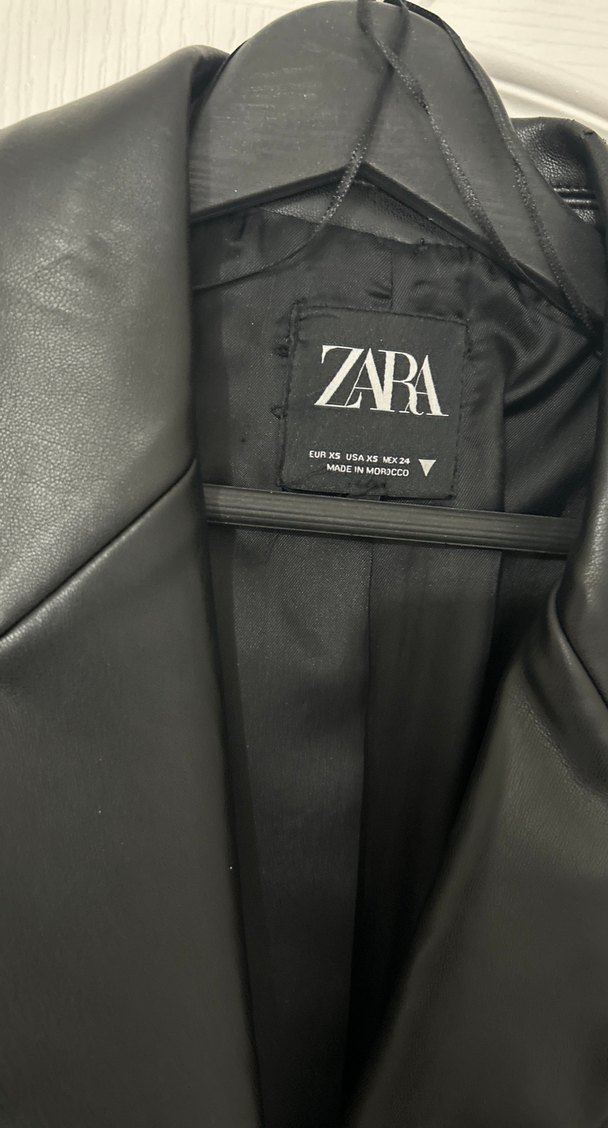 Kadın Siyah Deri Ceket Notch Yaka - Görsel 3