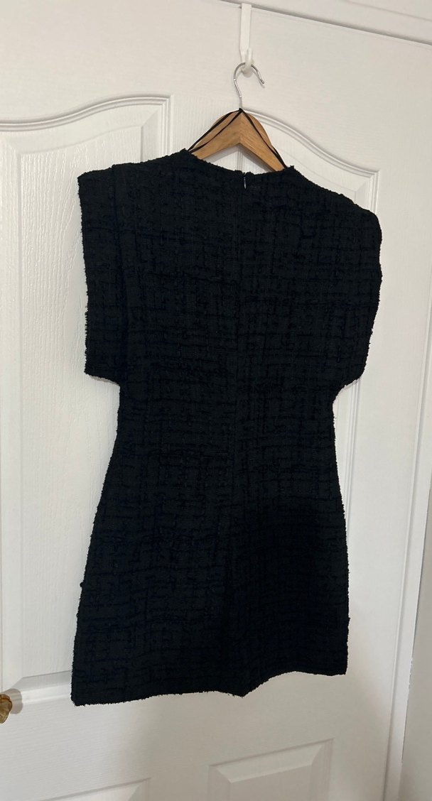 Siyah Kolsuz Örgü Midi Elbise - Görsel 5