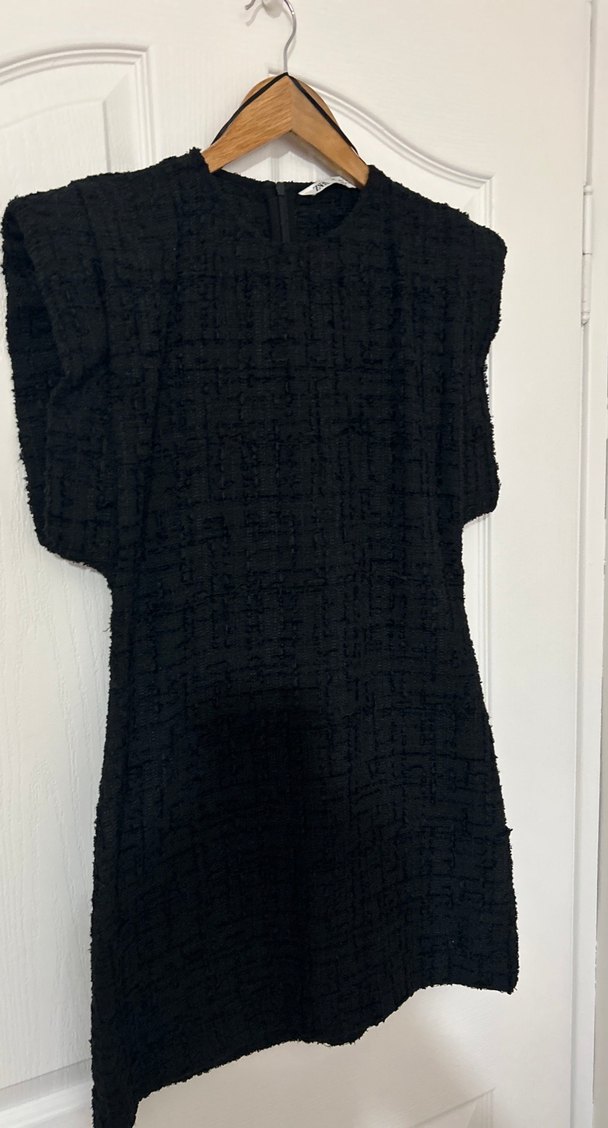 Siyah Kolsuz Örgü Midi Elbise - Görsel 2