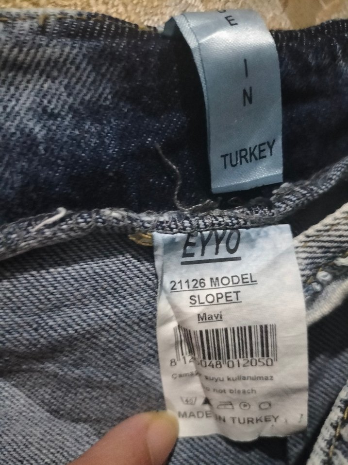 Kadın Gri Mavi Bol Kesim Uzun Kot Pantolon - Görsel 4