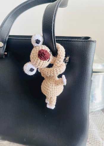 Kahverengi Püsküllü Kadın Anahtarlık sid Amigurumi - Görsel 2